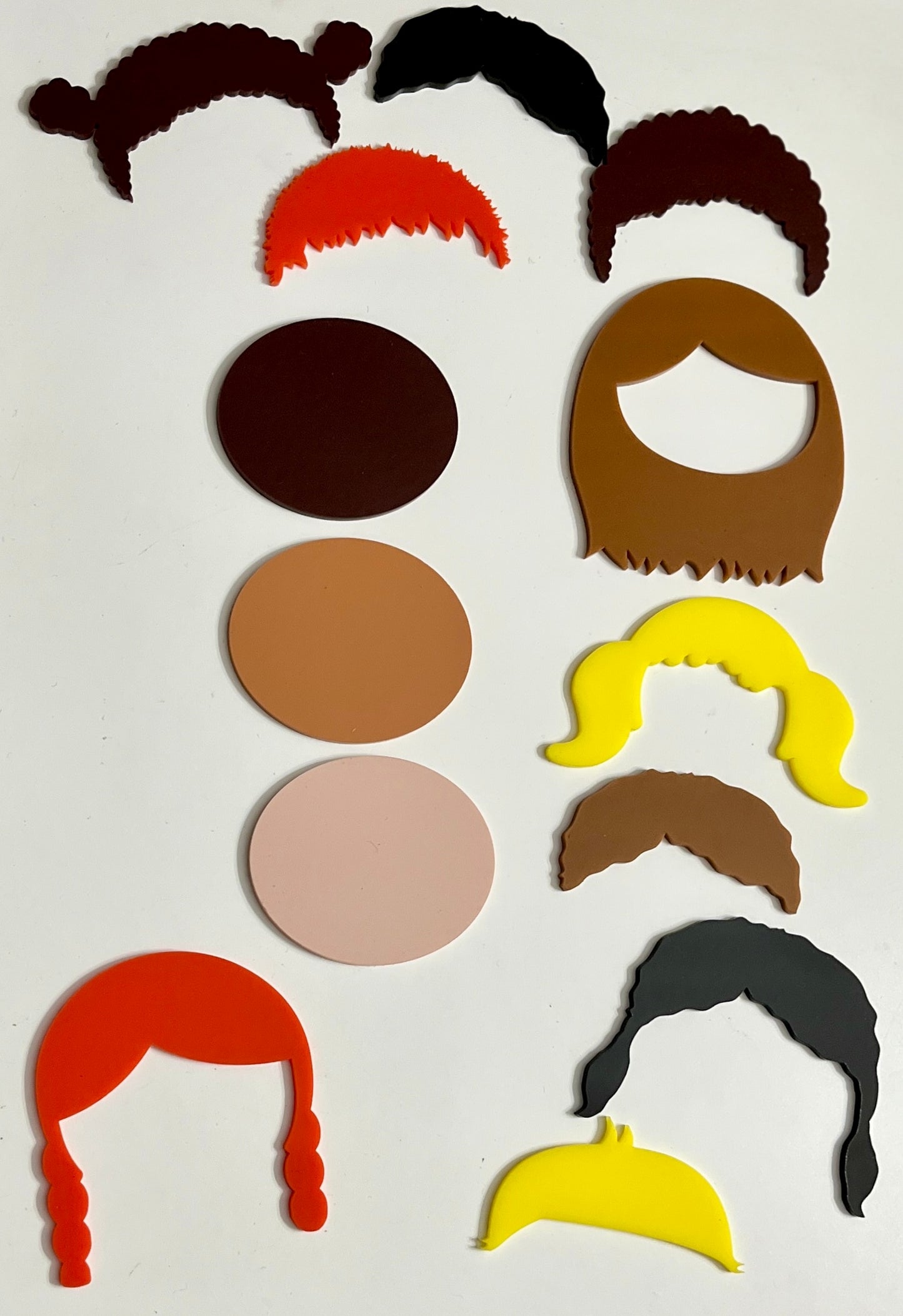Little Dry Erasables - People / Faces with Interchangeable Hair - 13 or 20 Piece Set