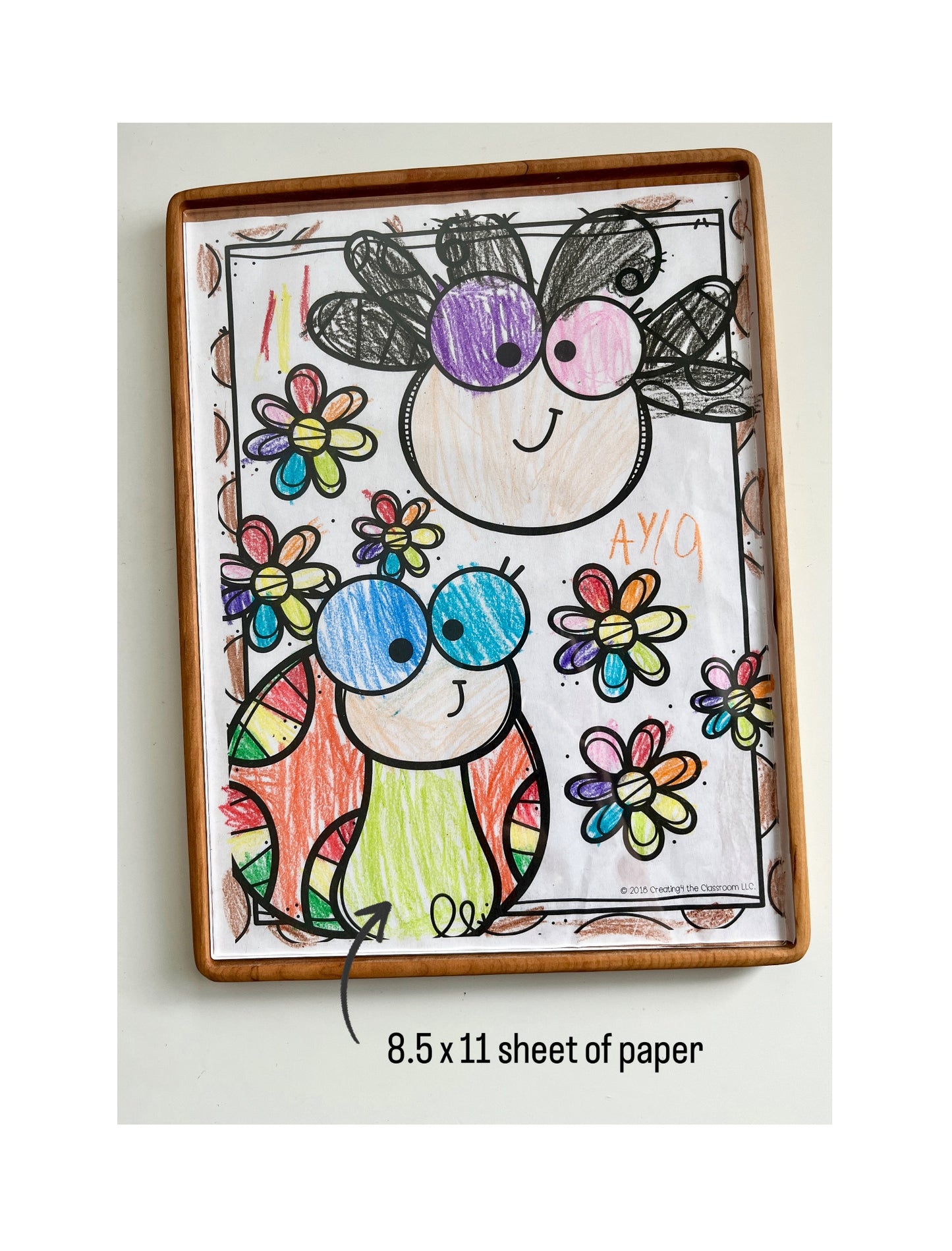 Tall Rectangle Writing Sensory Tray for 8.25 x 11 sheets with Dry Erase Inserts / Rectangle Plate