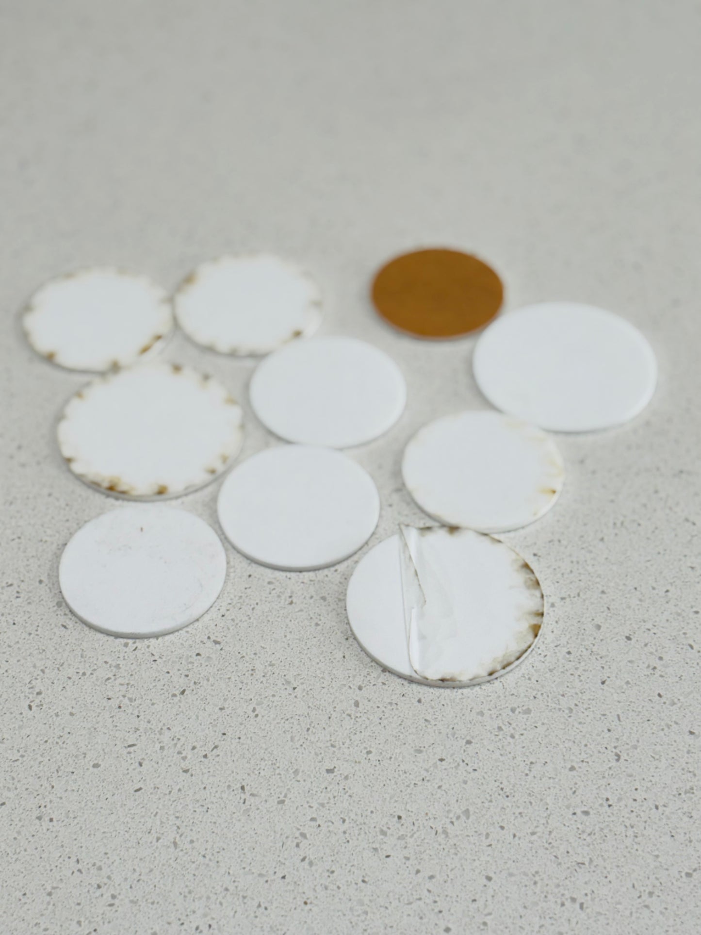 Ready to Ship, Offcut Assorted White Acrylic Circles You Peel
