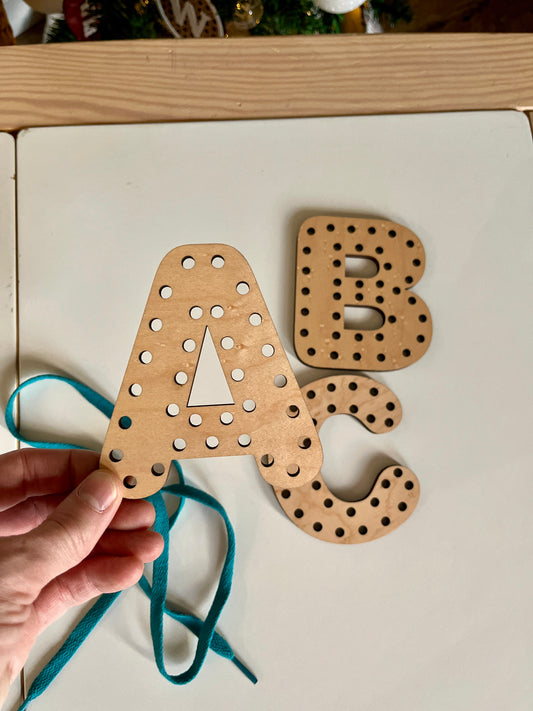 Alphabet Lacing Letters (A, B, C shown — full alphabet optional)