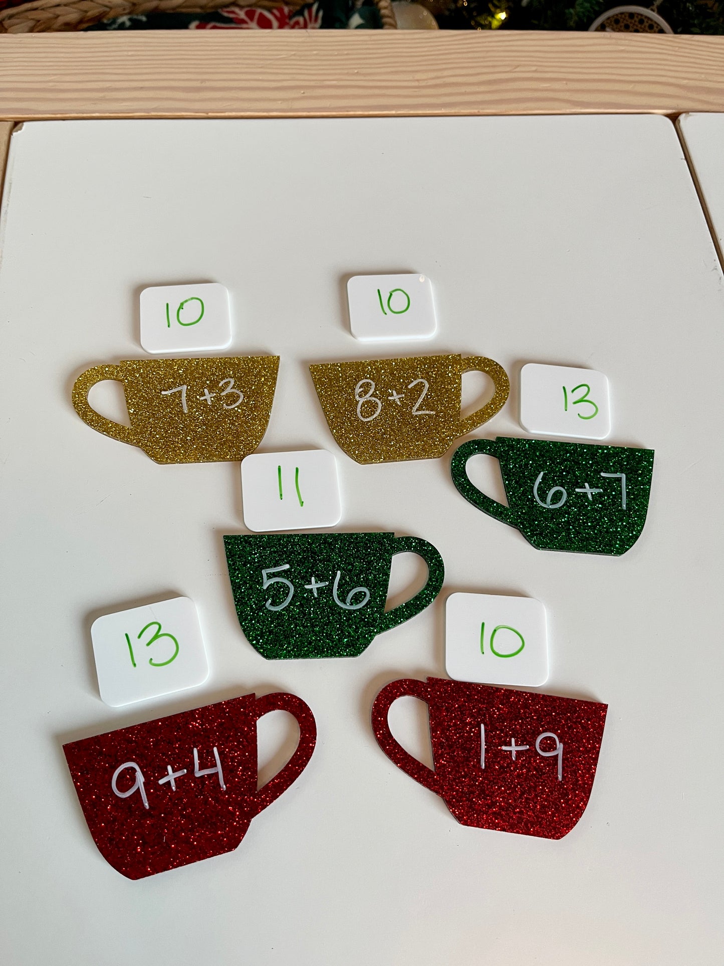 Little Dry Erasables - Christmas Glitter Mugs and Marshmallows - Set of 6 - more colours available