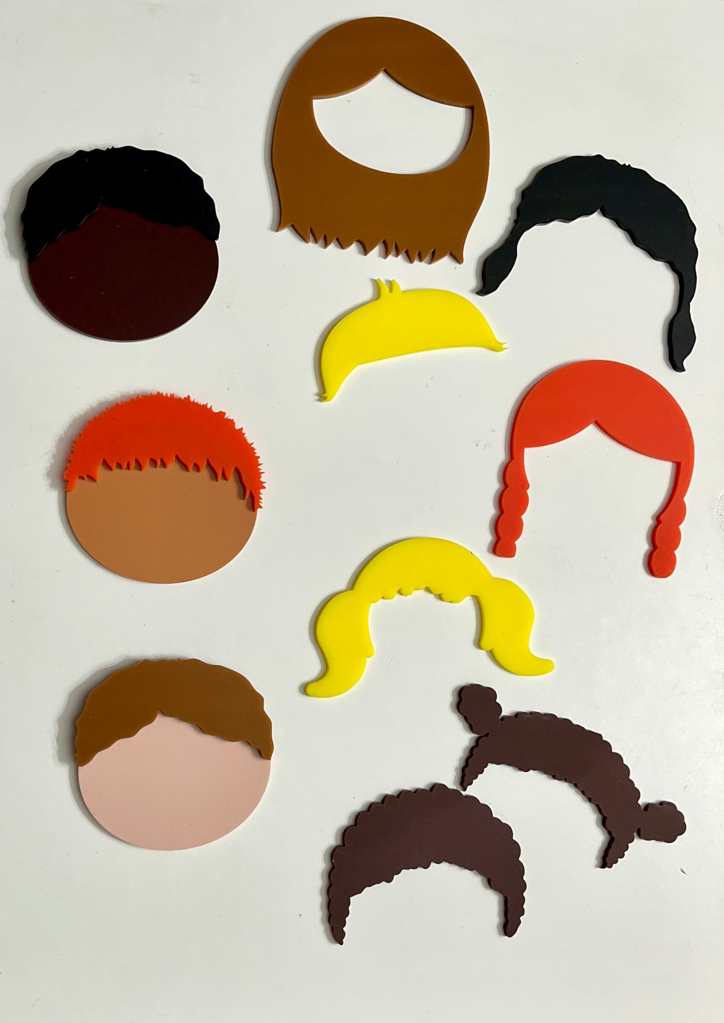 Little Dry Erasables - People / Faces with Interchangeable Hair - 13 or 20 Piece Set