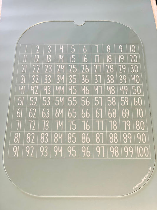 Dry Erase 100 Frame Hundred Board Flisat Insert