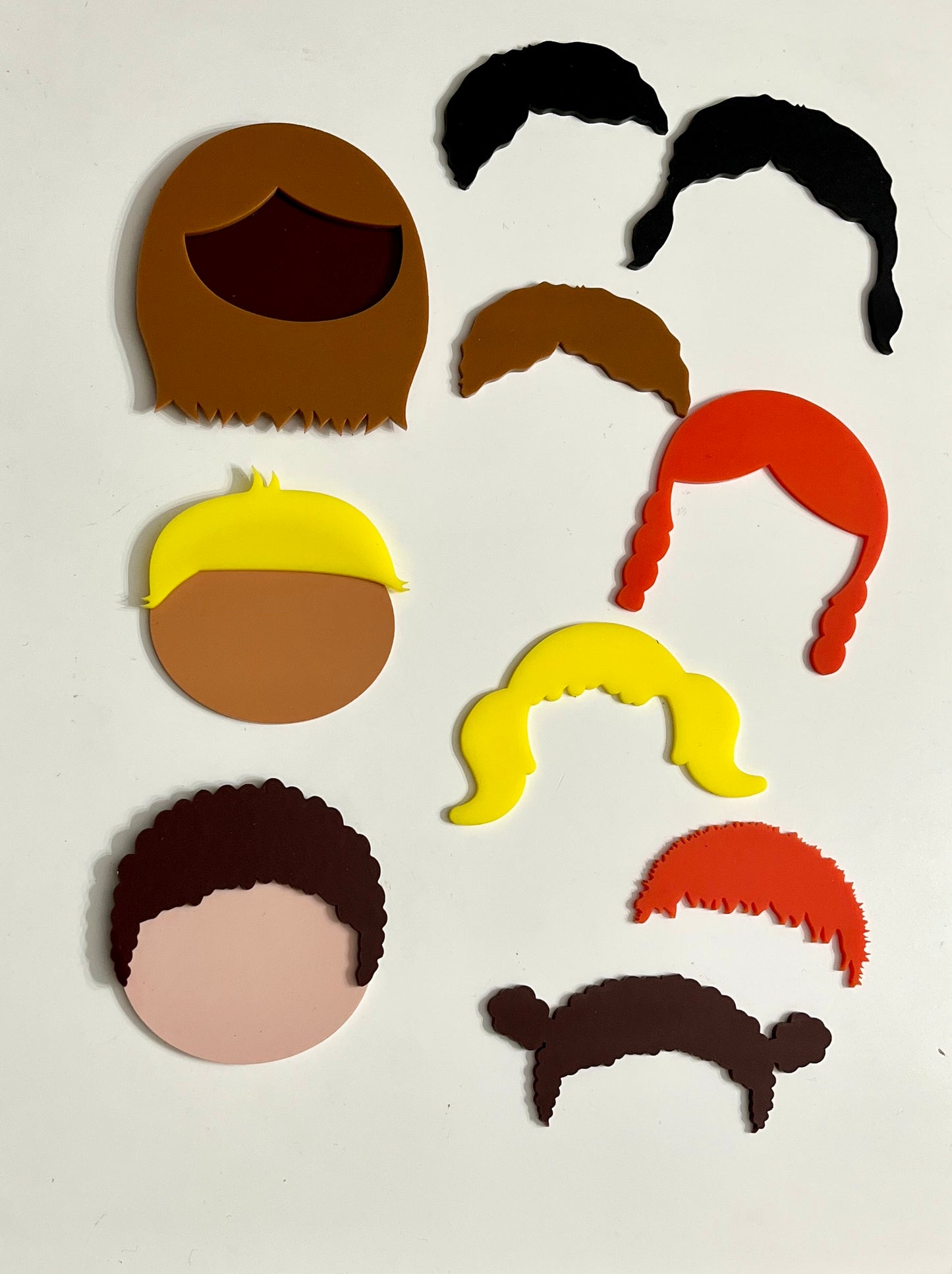 Little Dry Erasables - People / Faces with Interchangeable Hair - 13 or 20 Piece Set