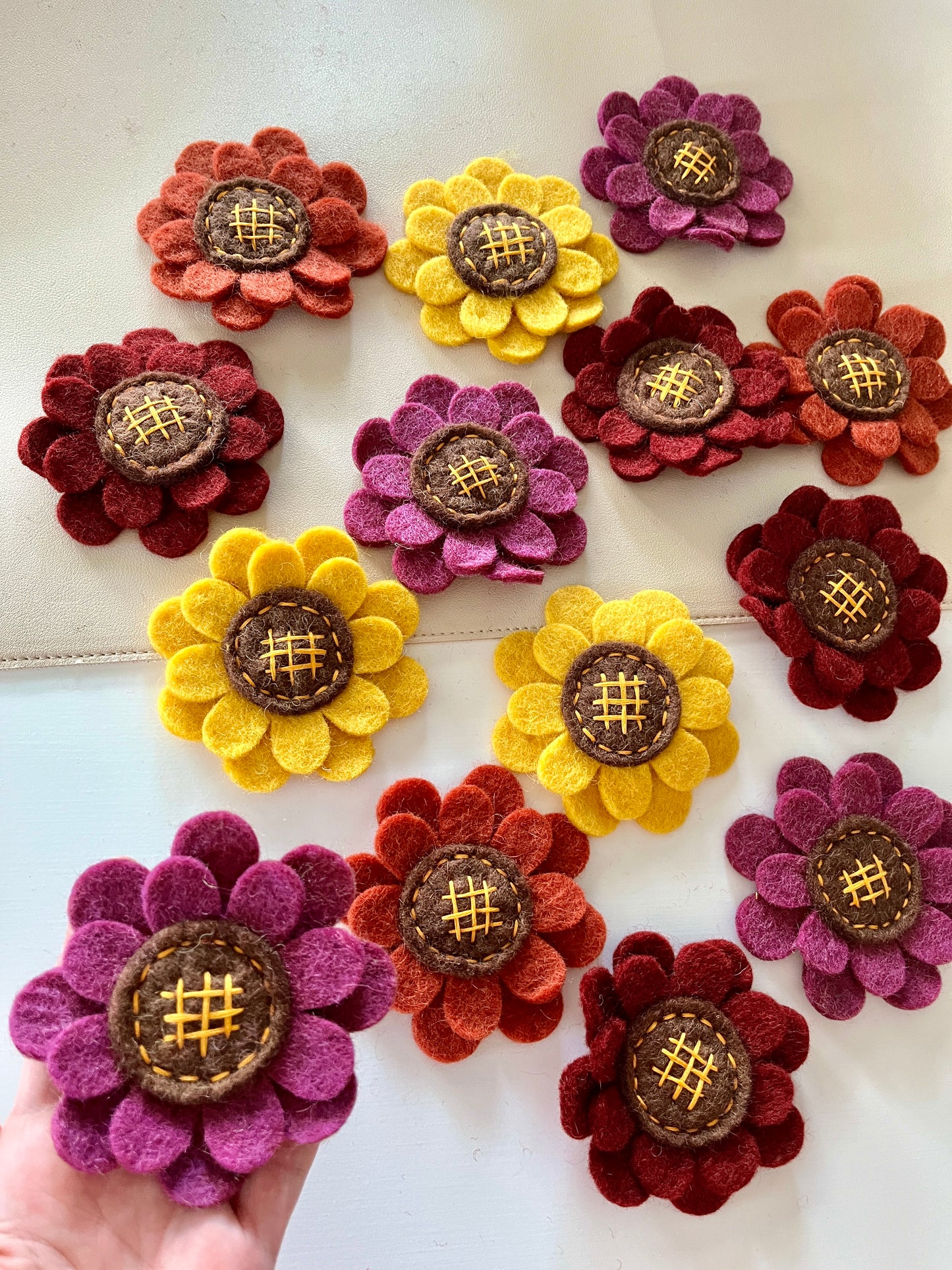 One Felt Sunflower