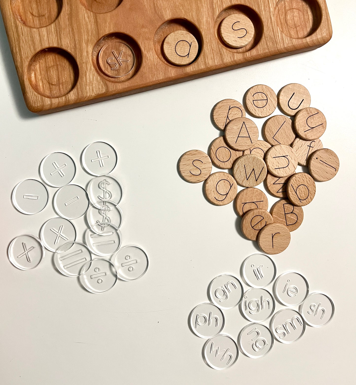 Mini Wood or Clear Acrylic Math Symbol Discs