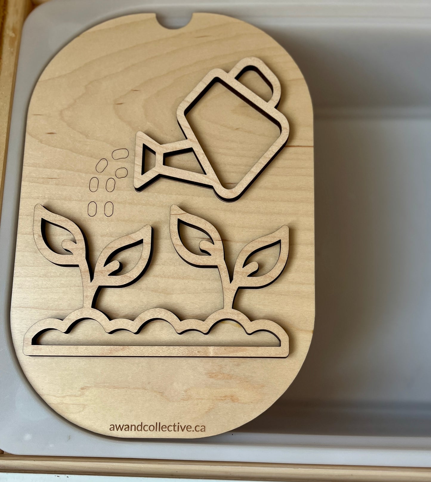 Fillable “Watering the Garden” Flisat Table Top Insert