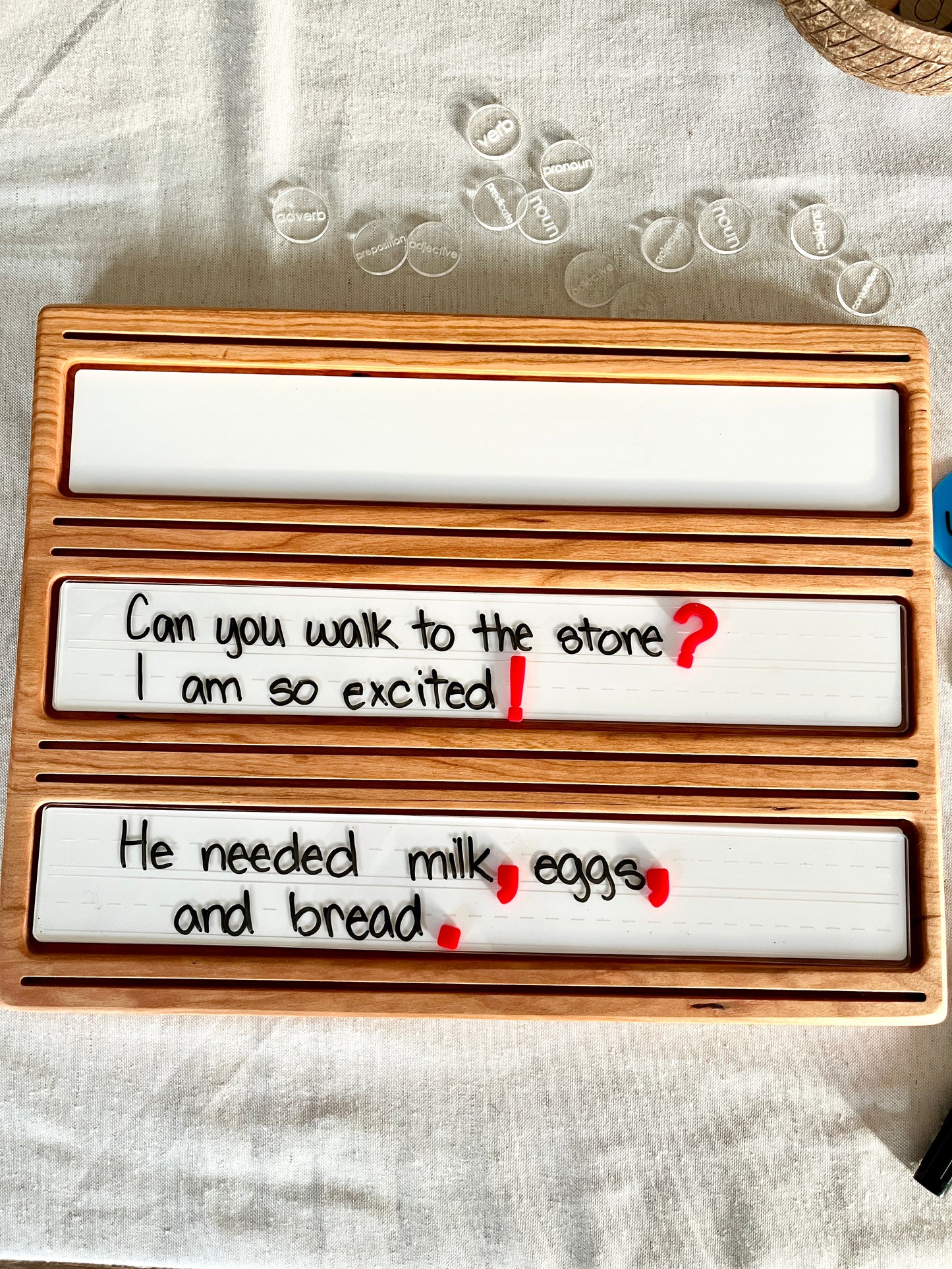 Little Dry Erasables - Mini Punctuation and ❌✔️ Loose Parts 26 Pieces