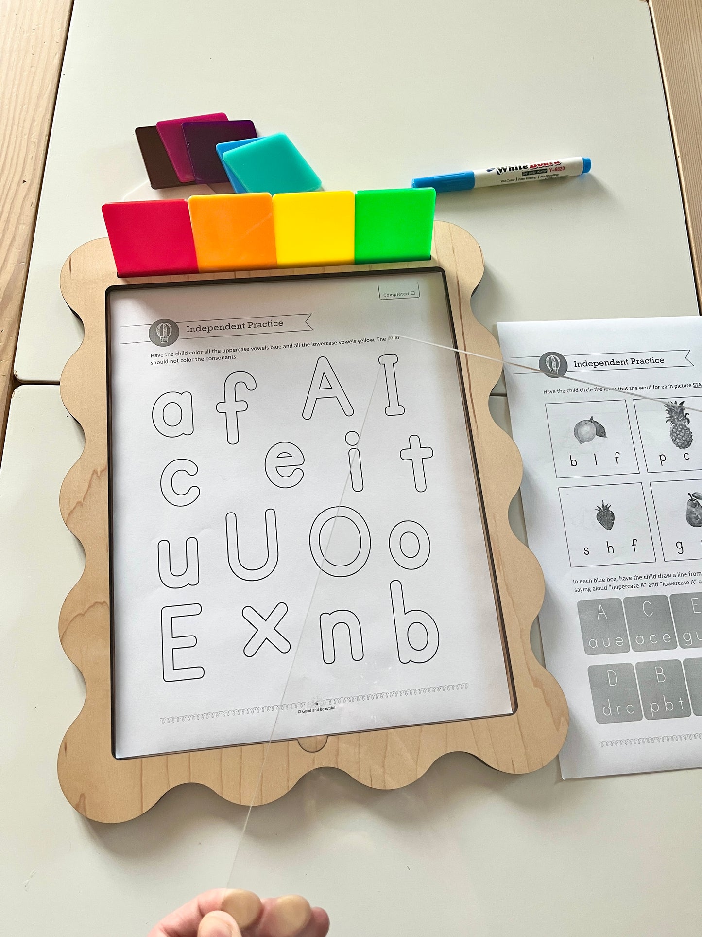 Laser Cut Writing Sensory Tray for 8.5 x 11 sheets with Dry Erase Inserts and Slot for Acrylic