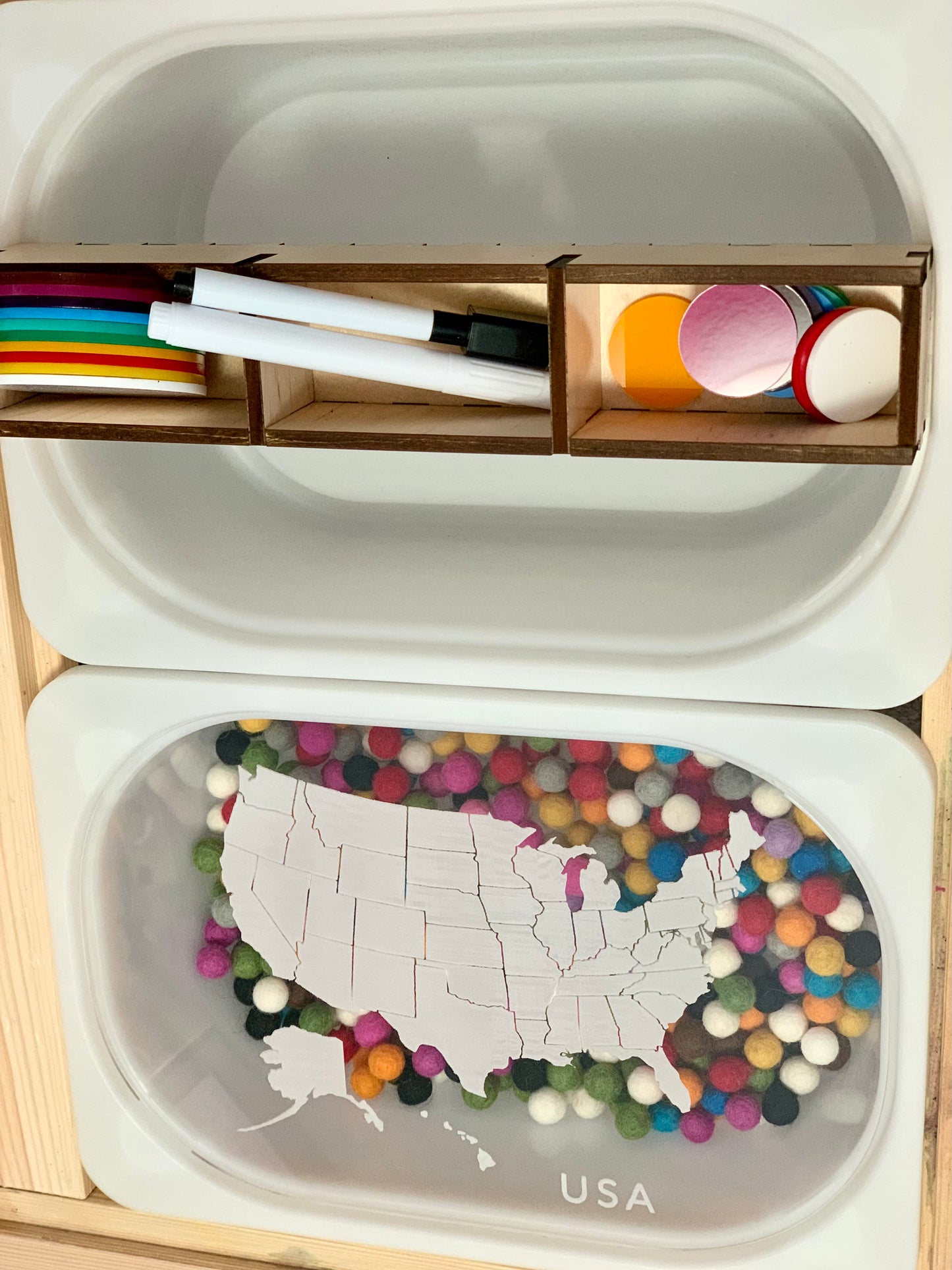 USA Map Dry Erase Acrylic Tracing Board; also fits as a Flisat Insert