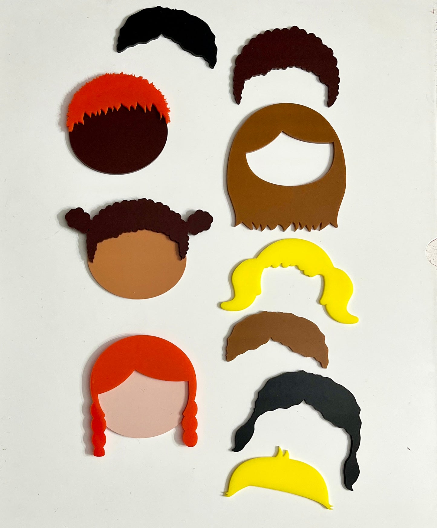 Little Dry Erasables - People / Faces with Interchangeable Hair - 13 or 20 Piece Set