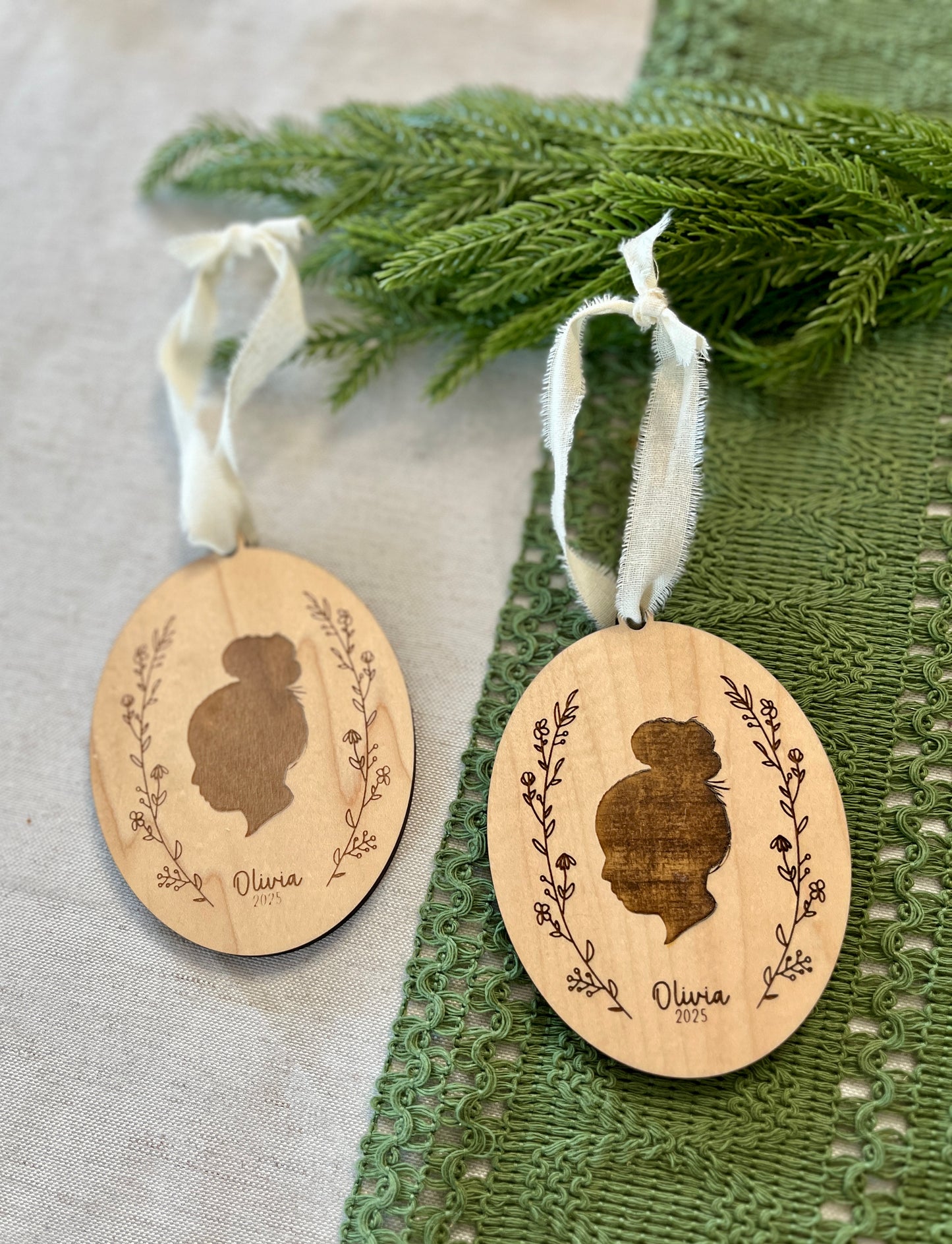 Child’s Personalized Silhouette Profile Christmas Ornaments