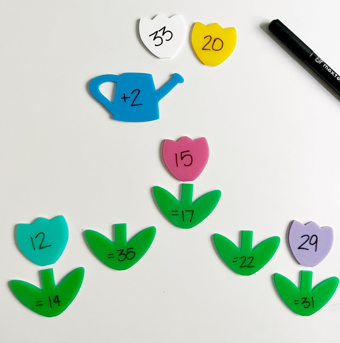 Little Dry Erasables - 2 Part Pastel Flowers with Watering Can