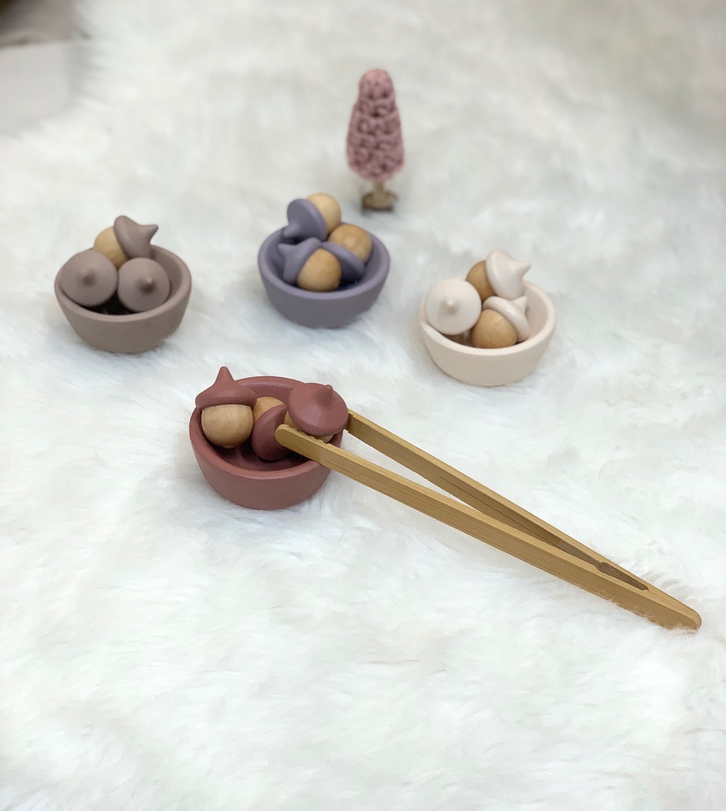 Color Matching Acorns - Pink Tones