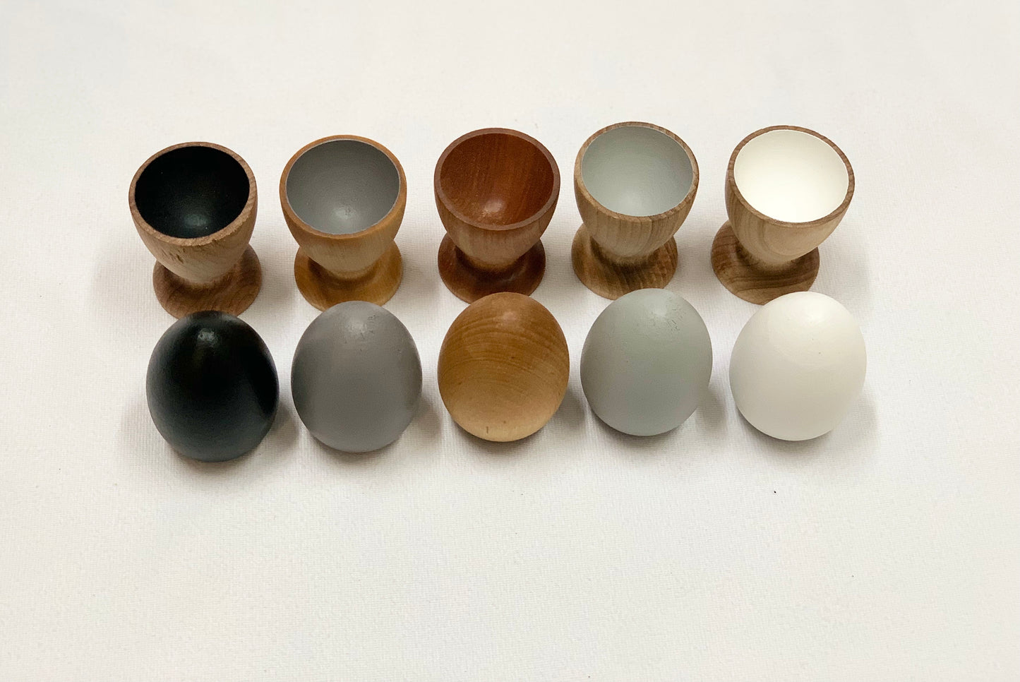 Monochrome Matching Eggs & Cups