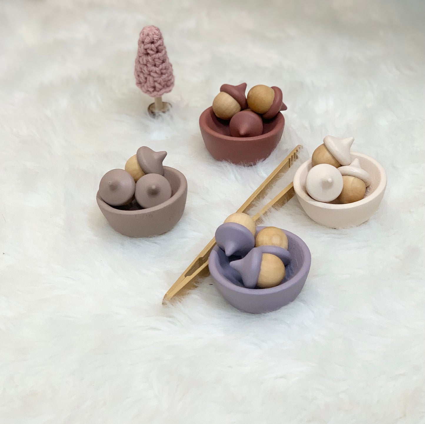 Color Matching Acorns - Pink Tones
