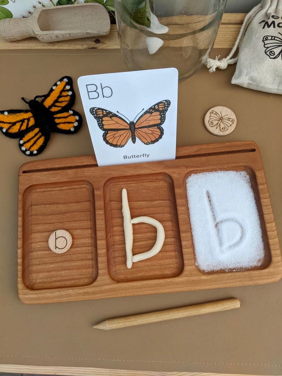 3 Three Section CVC | Read, Create, Write Tray | Salt, Sand & Flash Card Sensory Tray