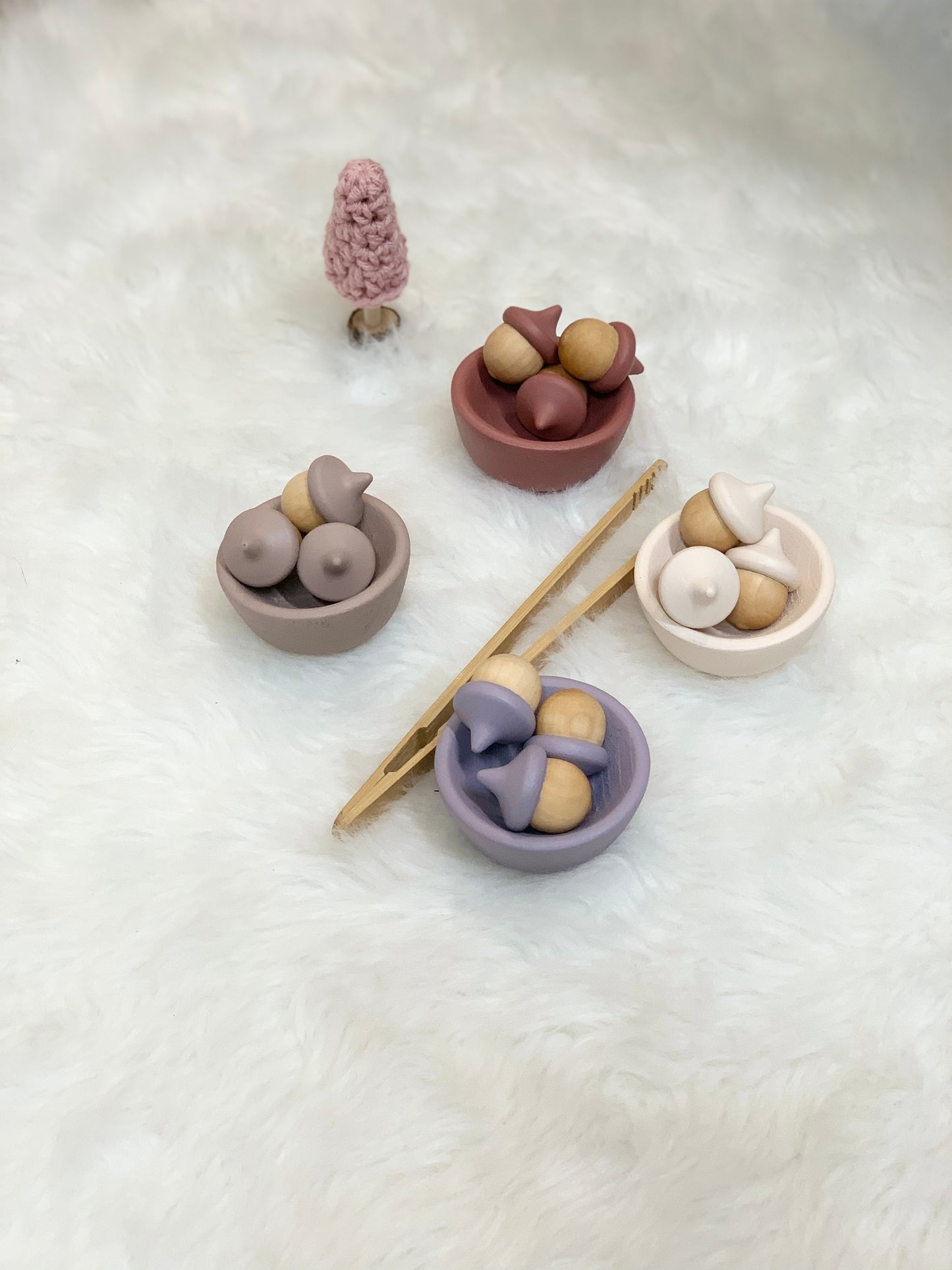Color Matching Acorns - Pink Tones