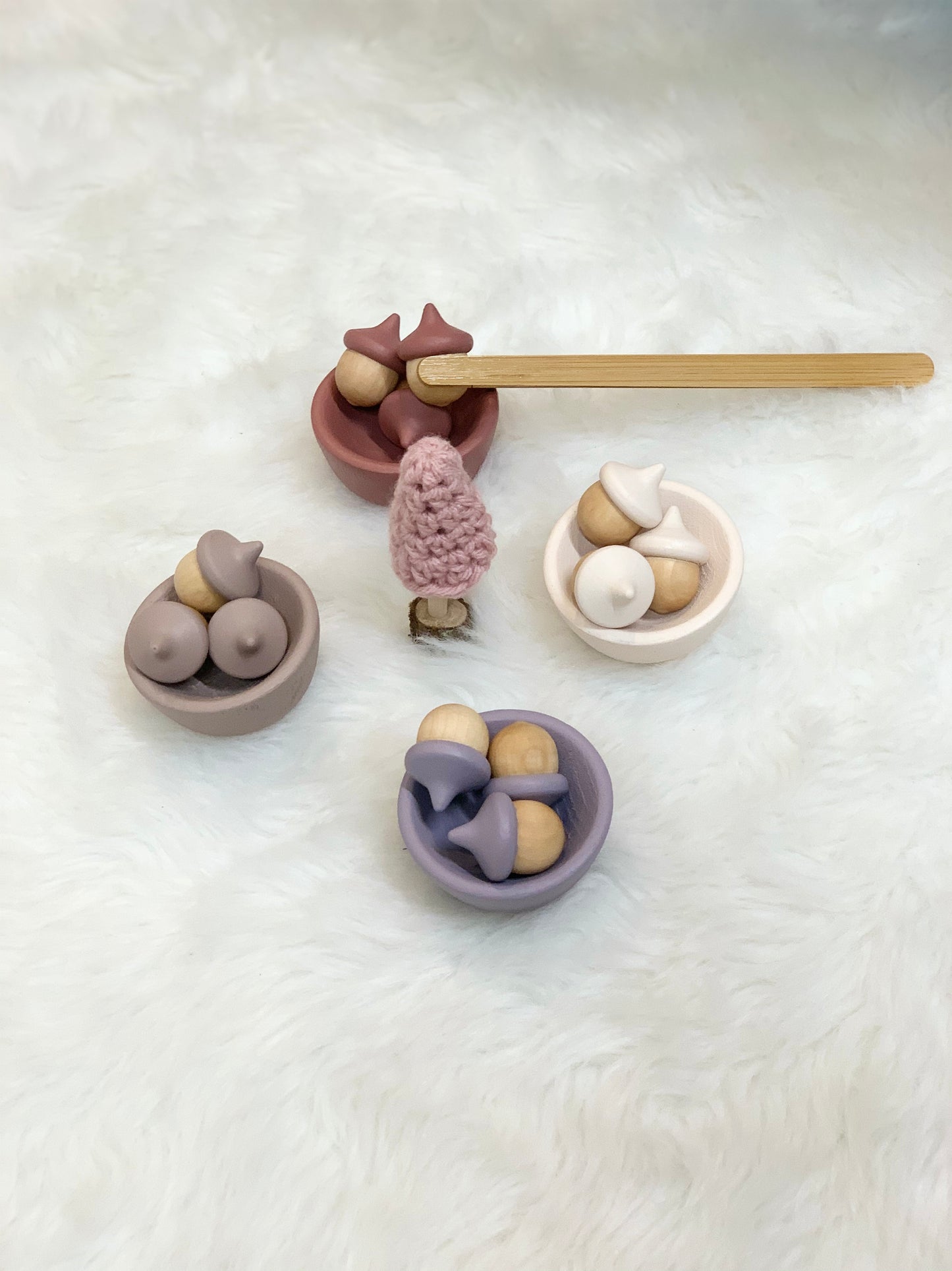 Color Matching Acorns - Pink Tones
