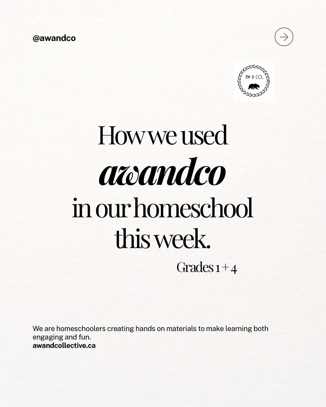 Post 1 - How We Used awandco in our Homeschool this Week