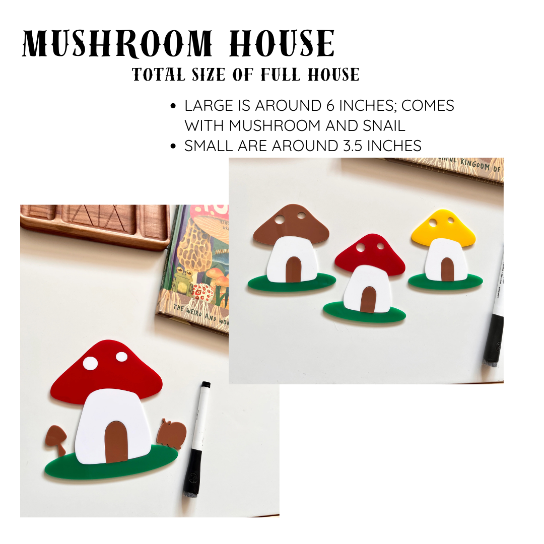 Little Dry Erasables - Mushroom Houses