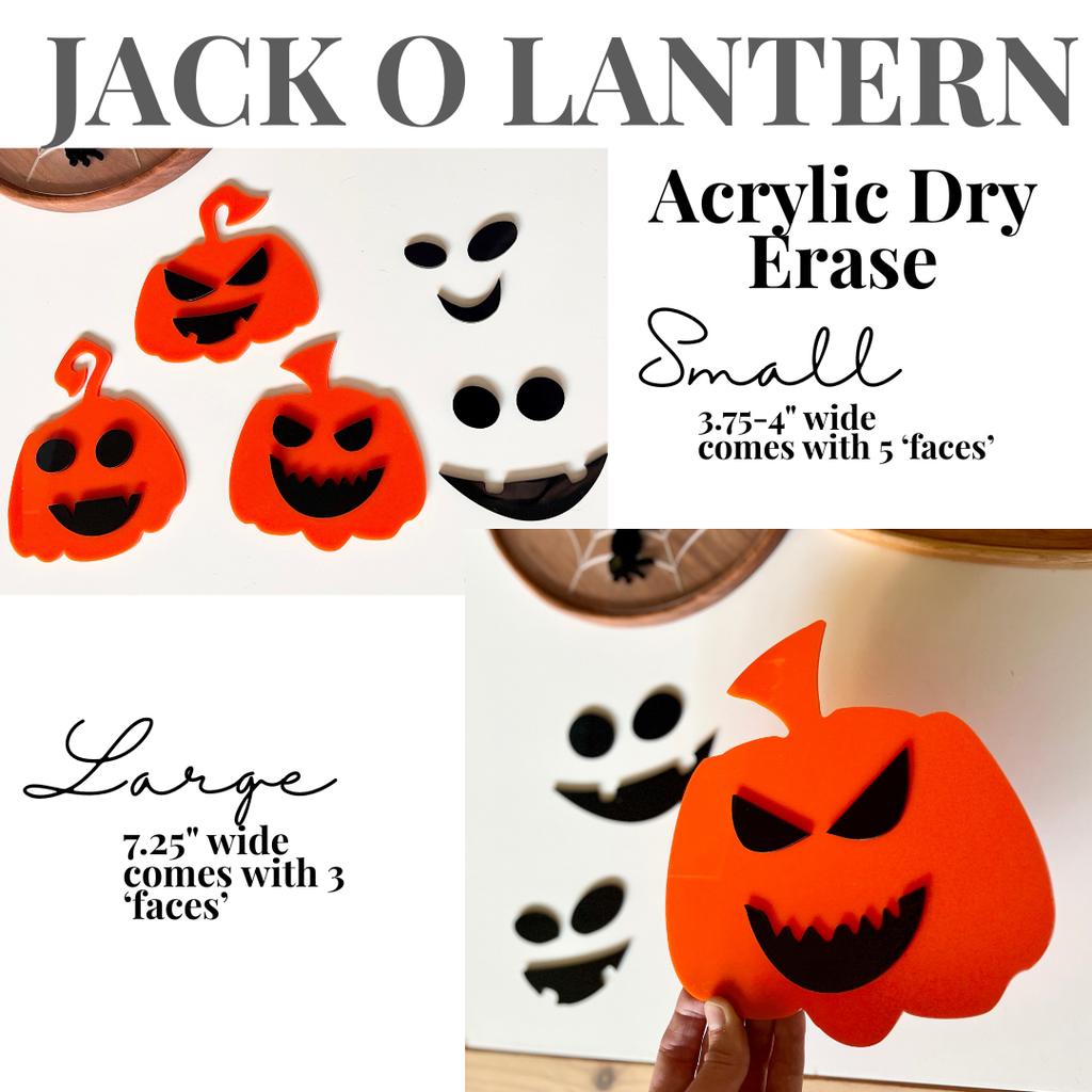 Little Dry Erasables —  Jack O Lanterns; Two Sizes