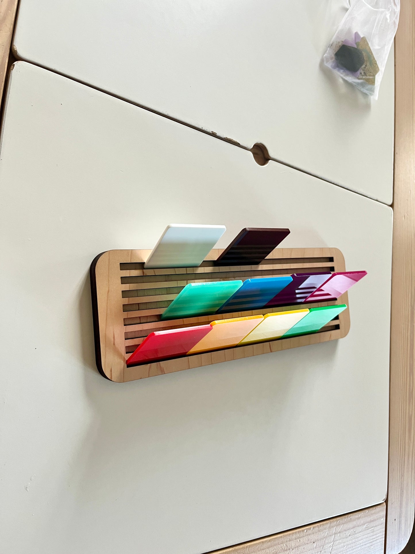 Slotted Acrylic Insert & Flash Card Holder / Story Board  fits into Large Flisat Table Top Insert