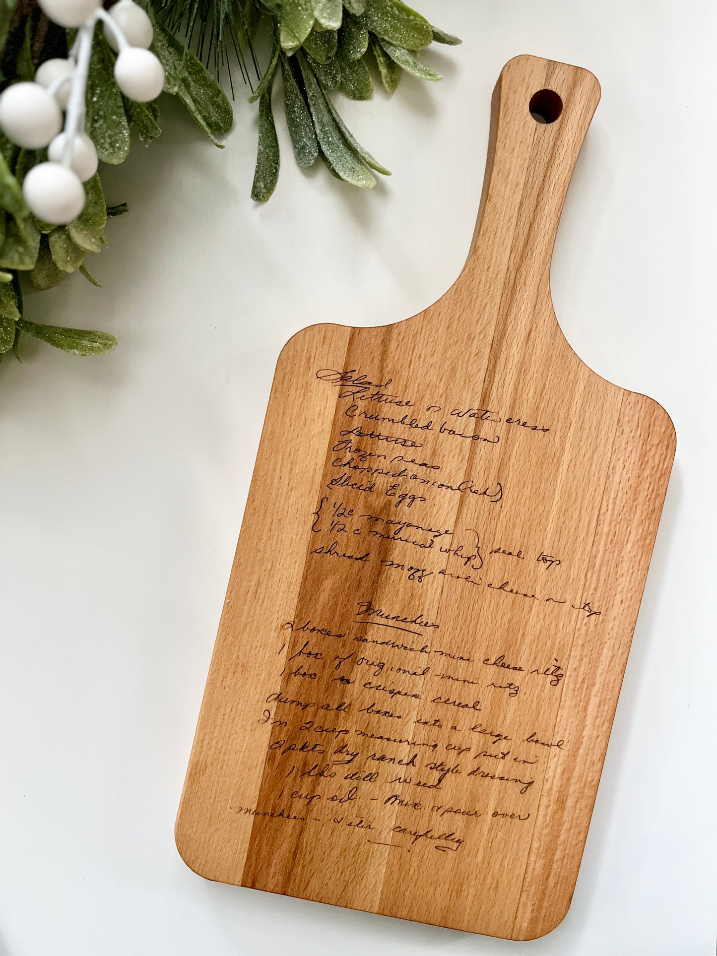 Handwritten Recipe Personalized Cutting / Serving / Charcuterie Board