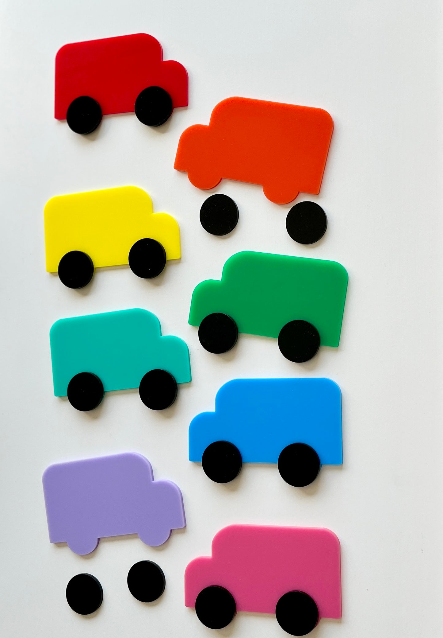 Little Dry Erasables - Rainbow Buses— Set of 4 (3 Piece, 12 Pieces total) or Set of 8 (24 Pieces Total)