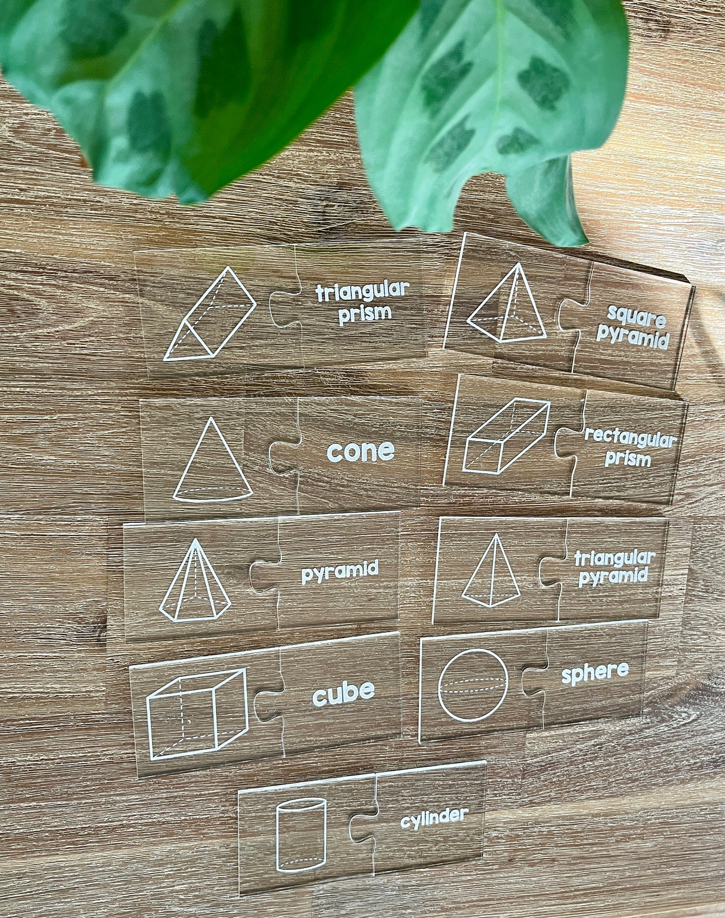 Little Dry Erasables - 2 Part Geometry 3D Shape Puzzles