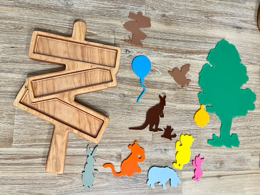 Large Woodland Forest Sign Plate / Sensory Tray