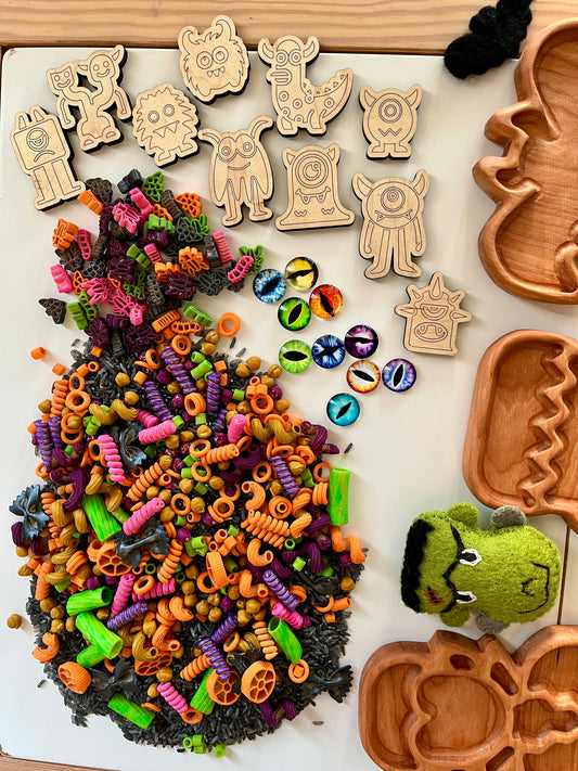 Monster Mash Fun Filler Sensory Kit with 10 Eyes and 10 Wood Parts