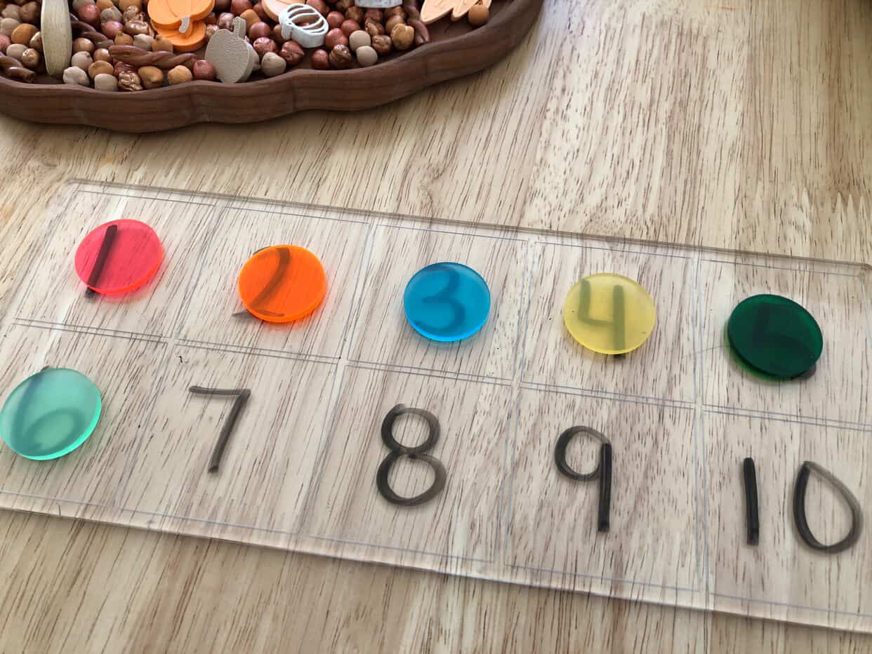 Acrylic Dry Erasable Flat Ten Frame  (5, 15 and 20 frames available too) — Fits across Trofast Bin like a Flisat Insert