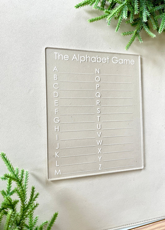 The Alphabet Game Clear Dry Erase Acrylic Tracing Board; can also fit as a Flisat Insert