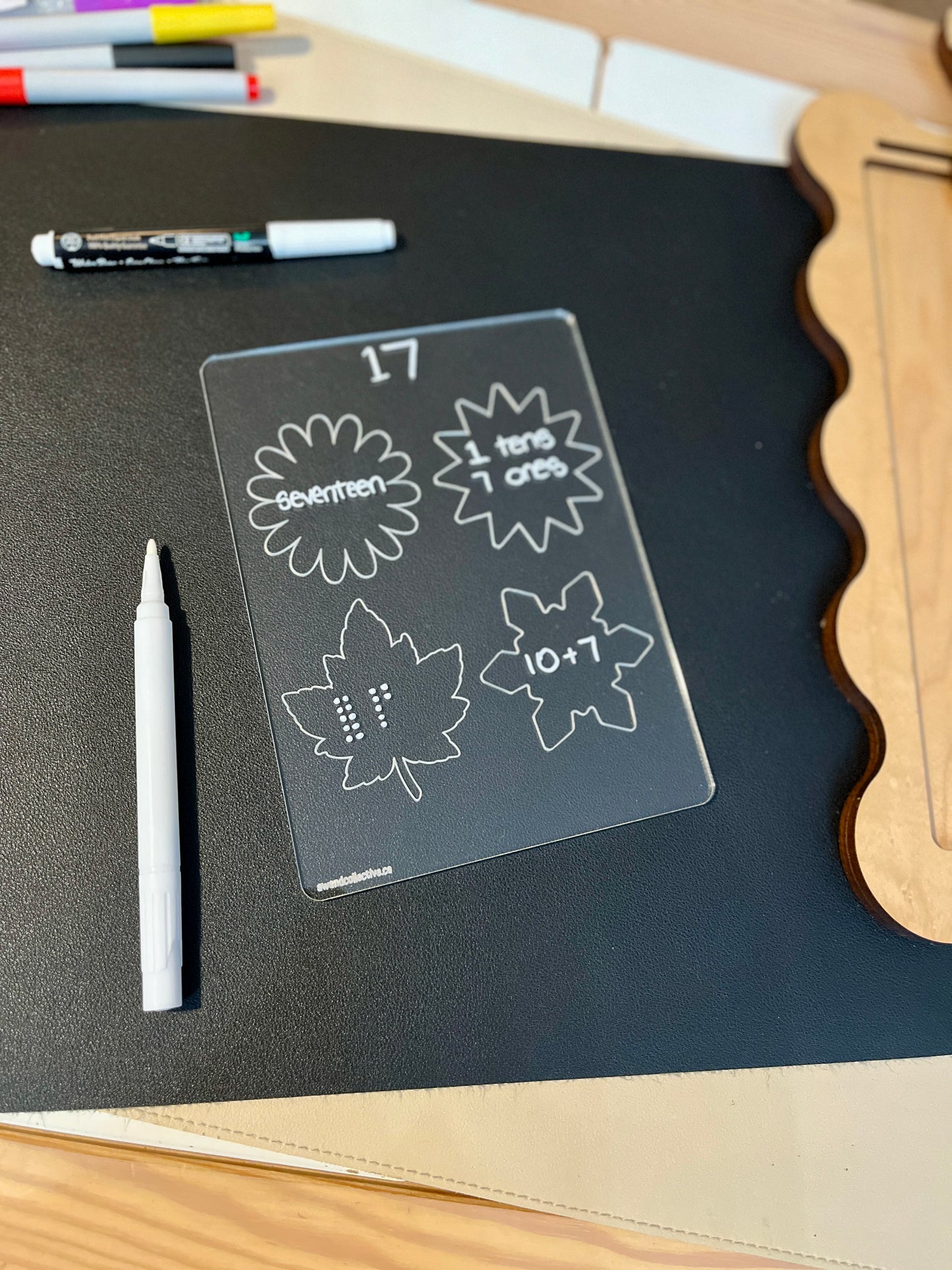 4 Part 4 Seasons Graphic Organizer Dry Erase Acrylic Tracing Board; can also fit as a Flisat Insert