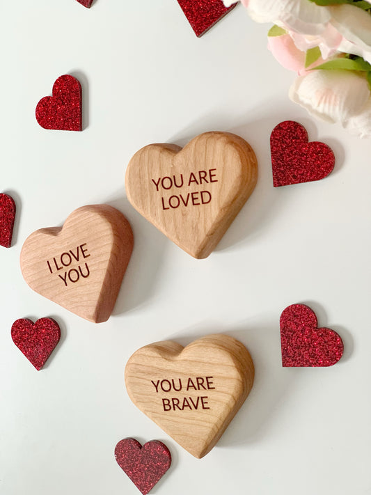 Personalized Conversation Heart / Engraved Affirmation / Pocket Hug