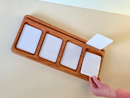 4 Four Section CVCC / CVCE | Salt Sand & Flash Card Sensory Tray