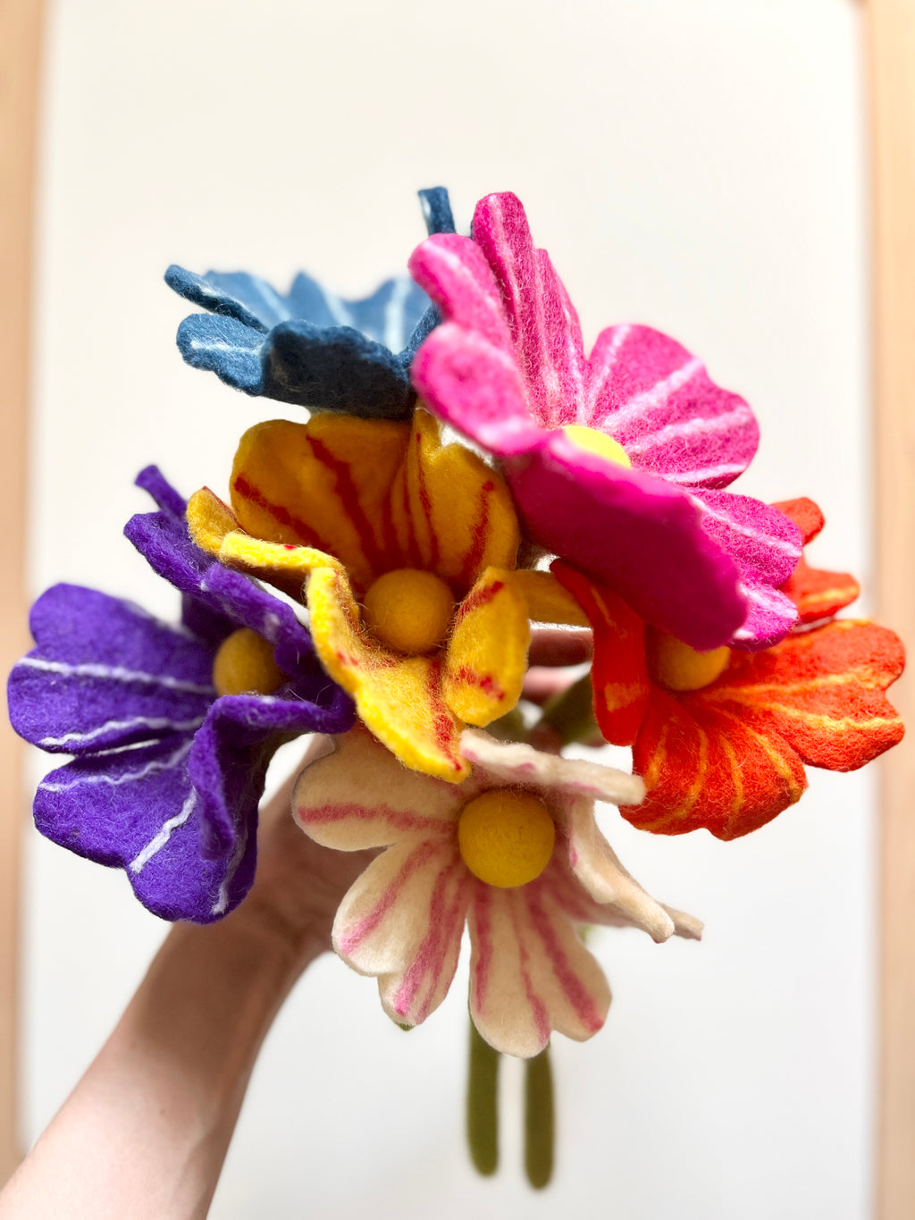Faux Felt Flower Bouquet of 6