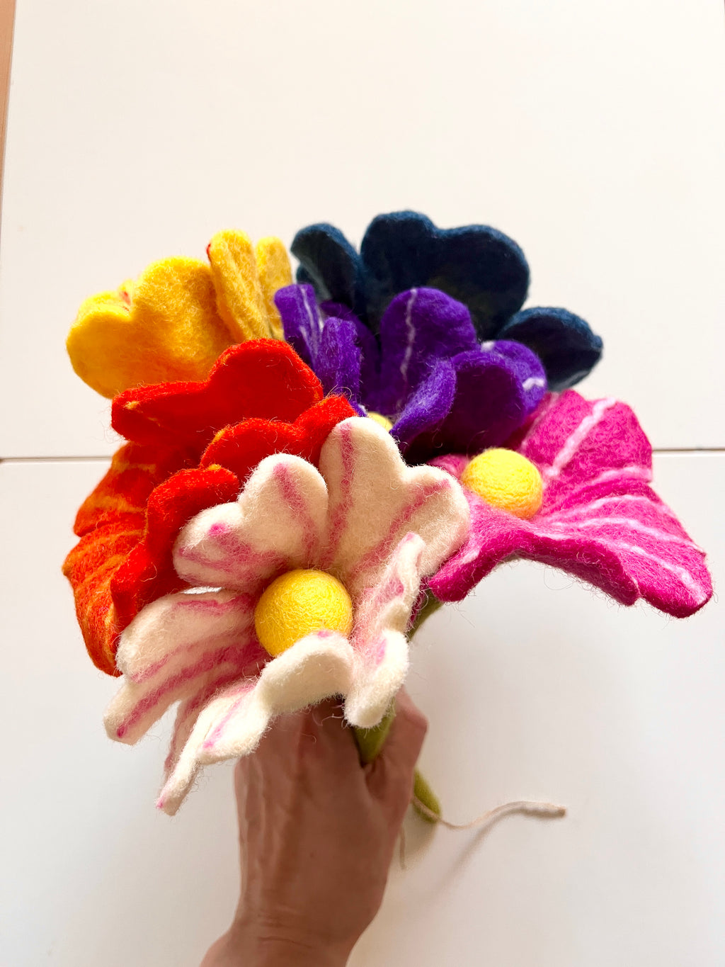 Faux Felt Flower Bouquet of 6