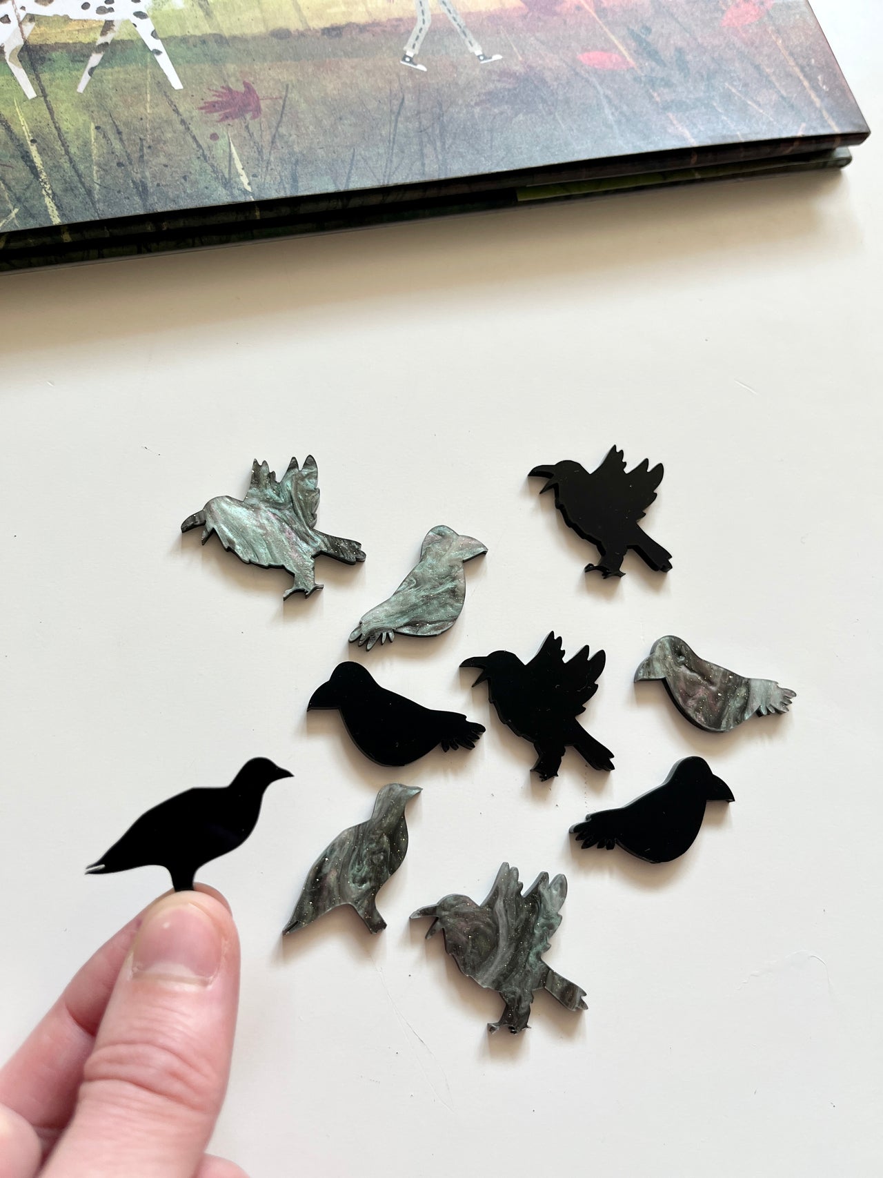 Little Dry Erasables - Set of Crows (10)
