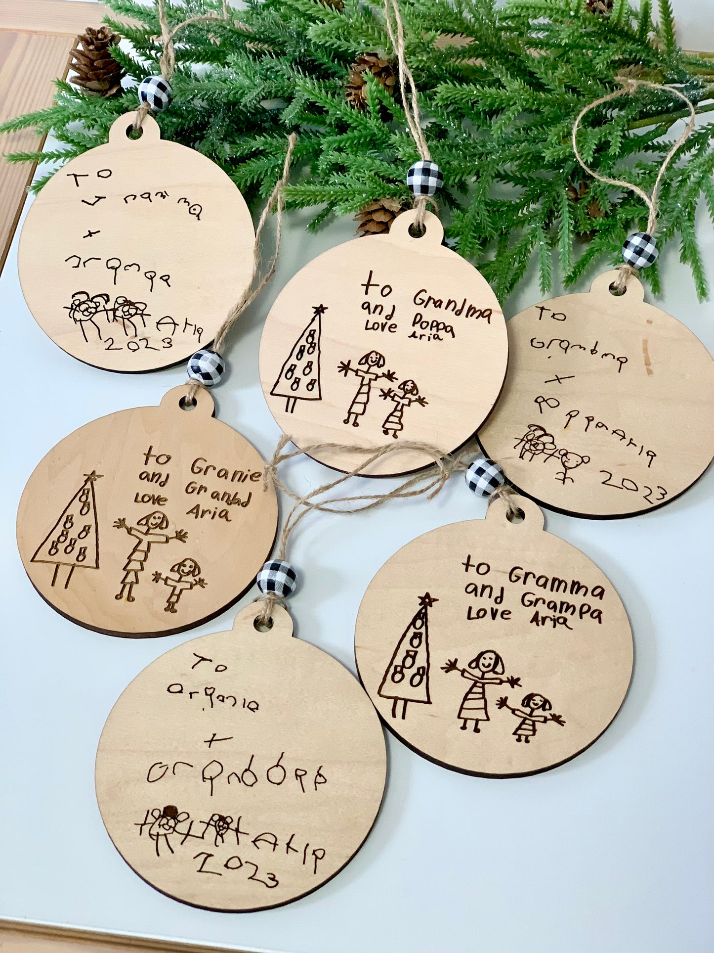 Child’s Drawing on a Christmas Ornament