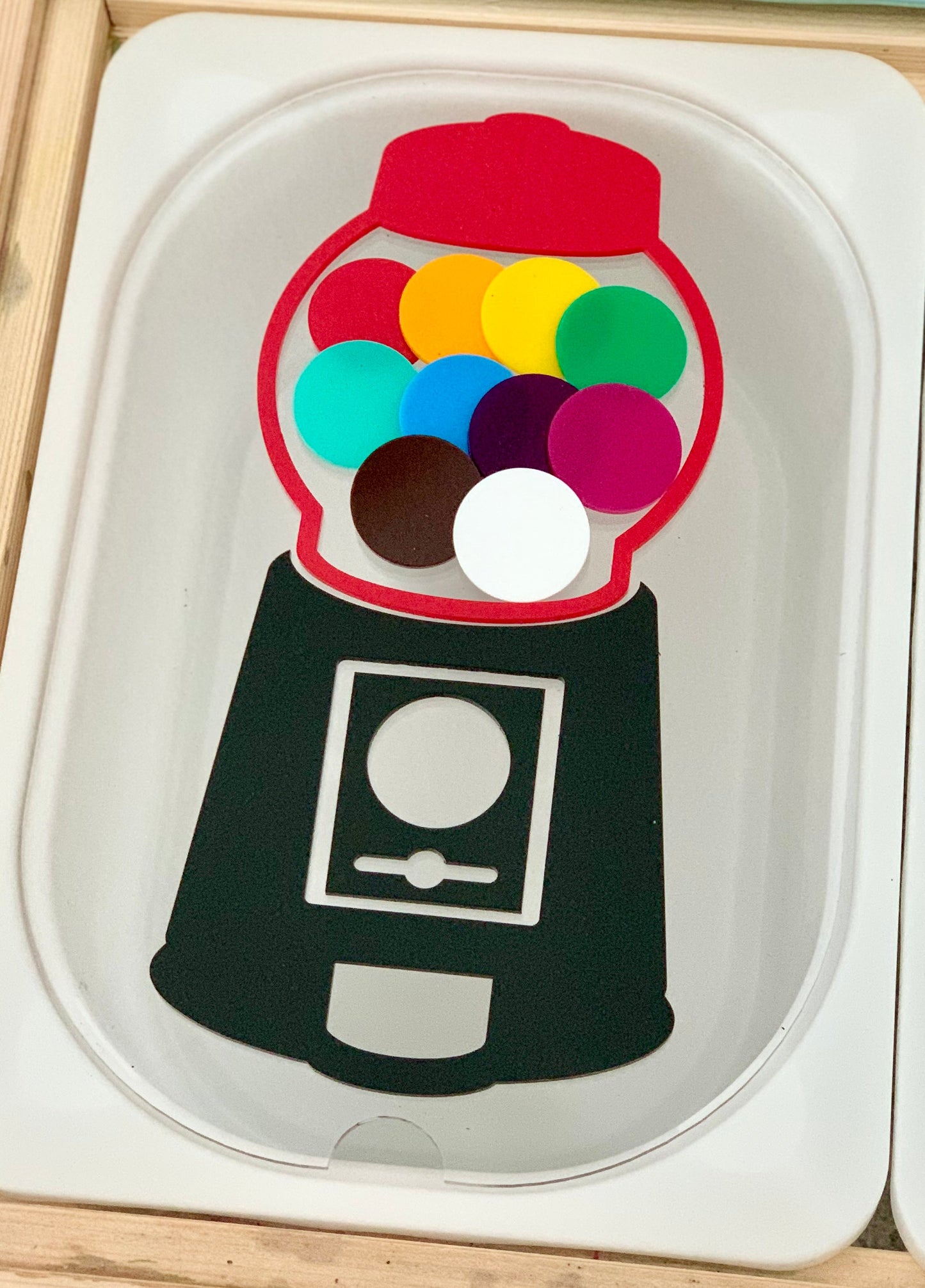 Dry Erasable Gumball Machine Flisat Table Bin Lid