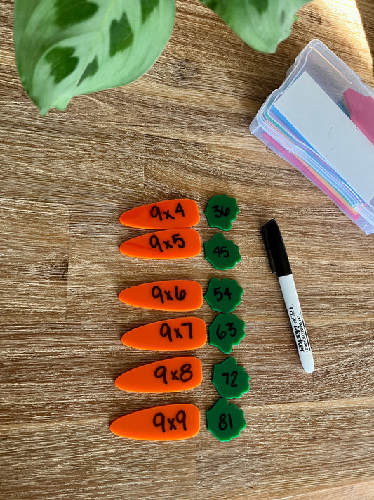 Little Dry Erasables - Small Carrots & Tops - Set of 6 / 12 Pcs Total