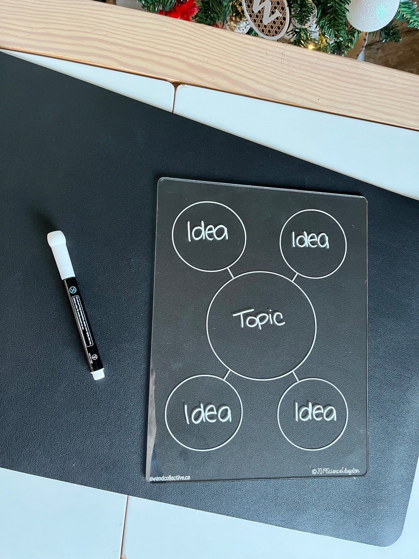 Bubble Map Mind Map Graphic Organizer Clear Dry Erase Acrylic Tracing Board; can also fit as a Flisat Insert