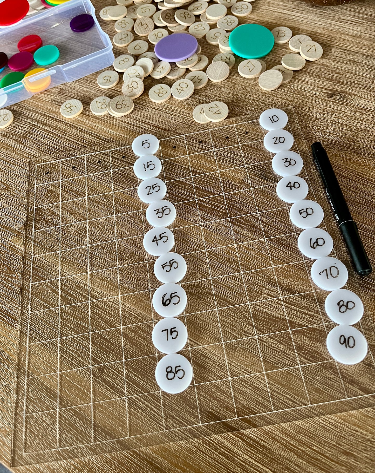 Dry Erasable Blank Open Ended 100 Frame Hundred Board