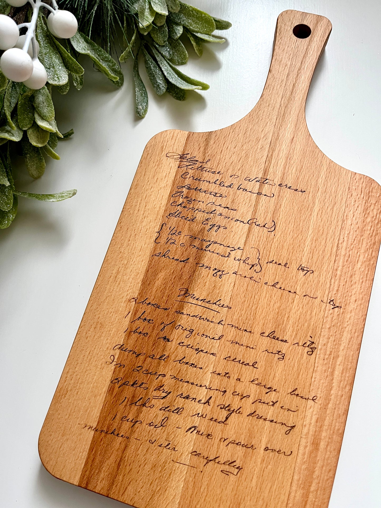 Handwritten Recipe Personalized Cutting / Serving / Charcuterie Board