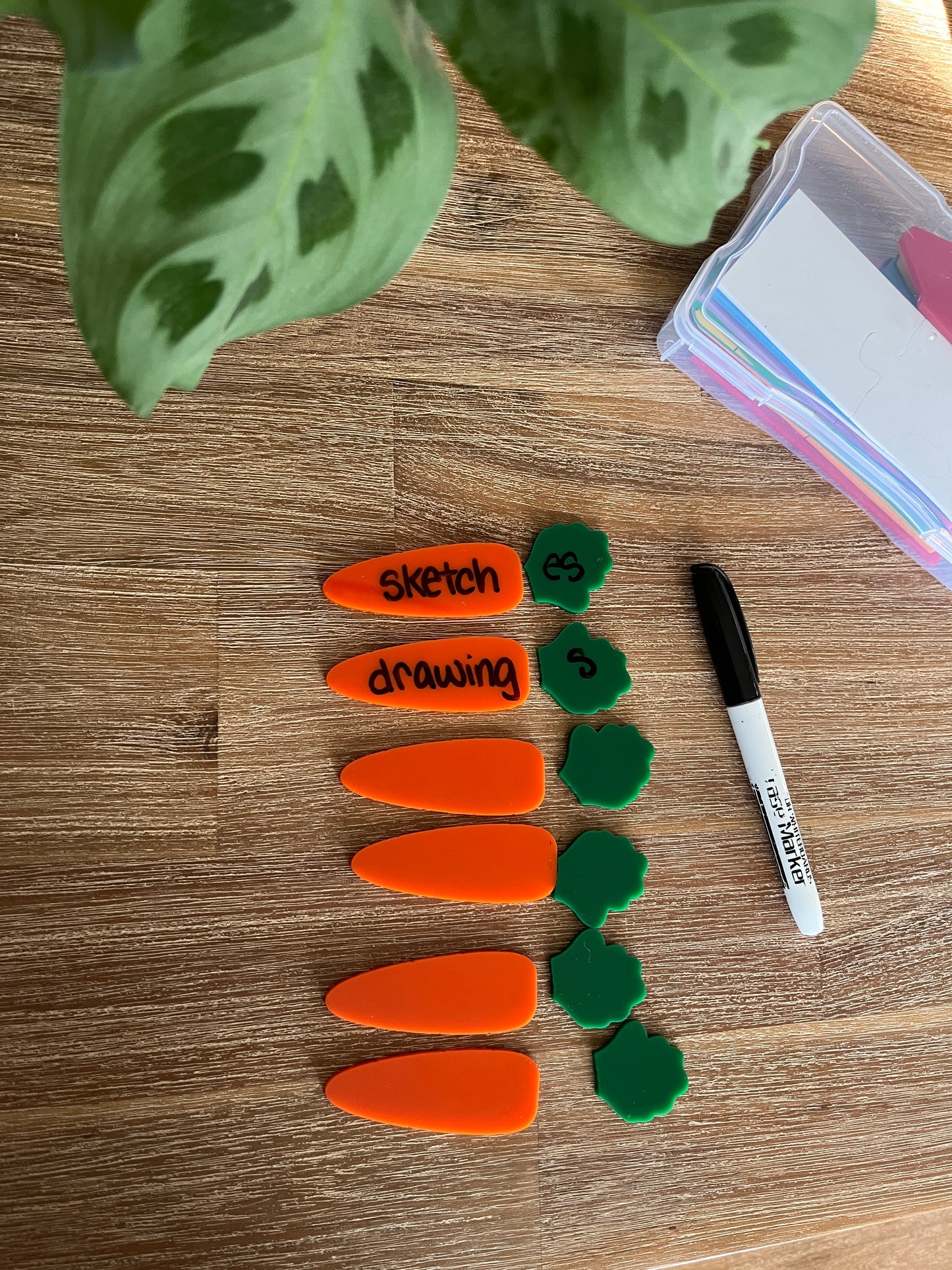 Little Dry Erasables - Small Carrots & Tops - Set of 6 / 12 Pcs Total