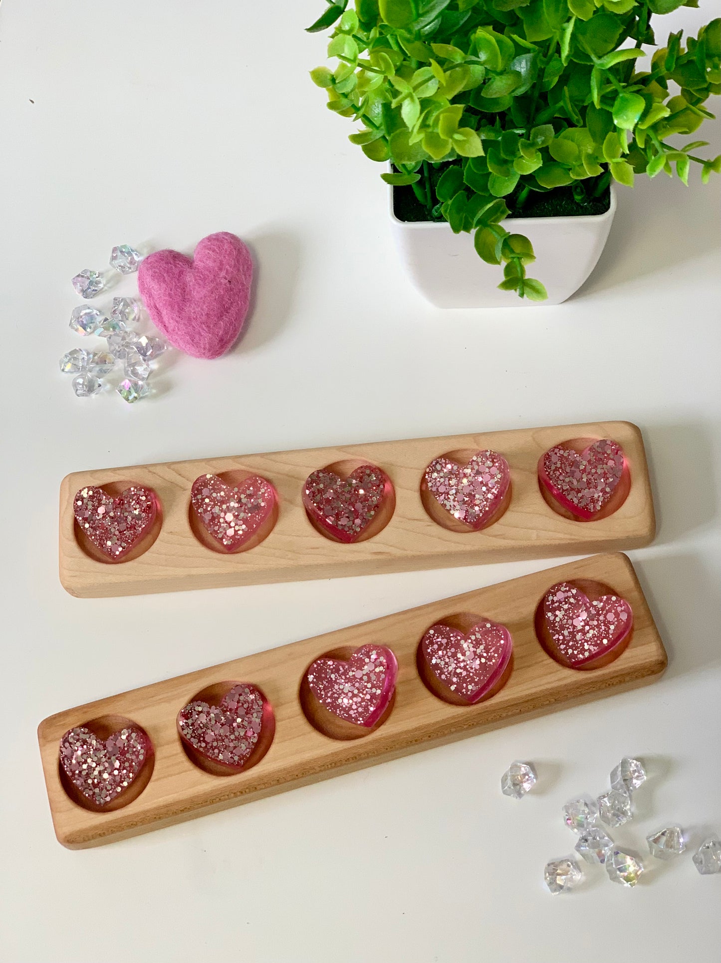 Heart Resin Loose Parts, Set of 5