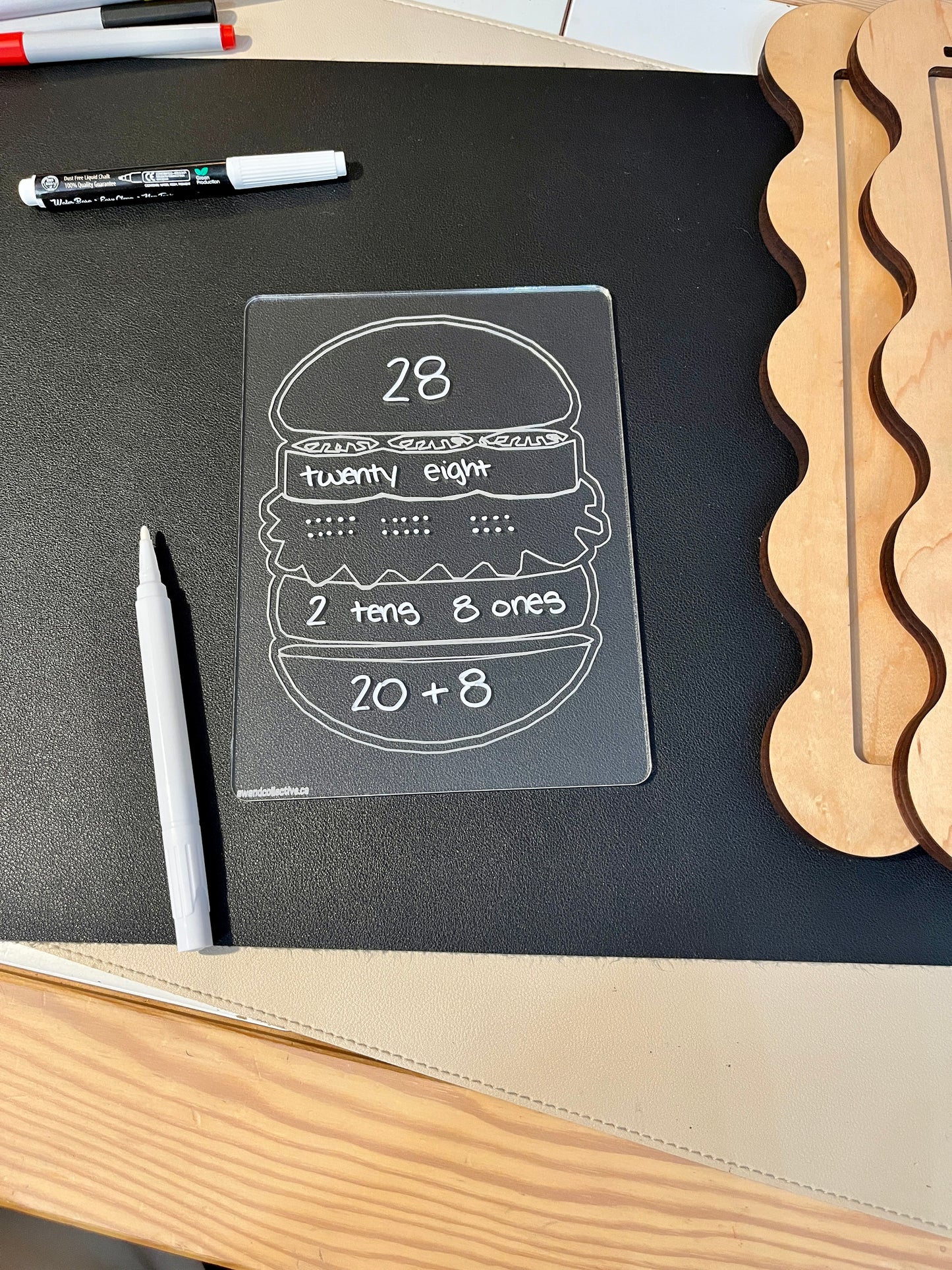 Hamburger Graphic Organizer Dry Erase Acrylic Tracing Board; can also fit as a Flisat Insert