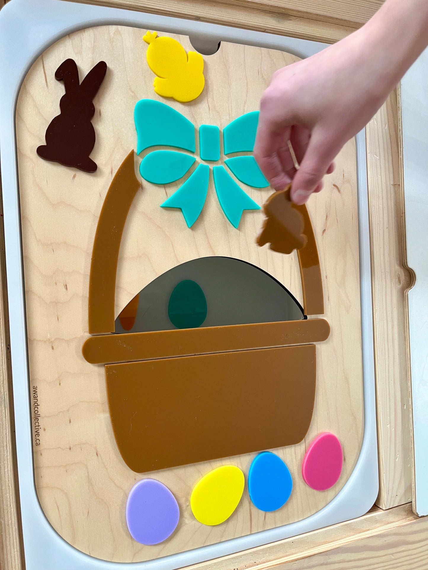 Easter Basket Dry Erase Flisat Insert — Custom Order for Clear Acrylic Base Instead of Maple Wood